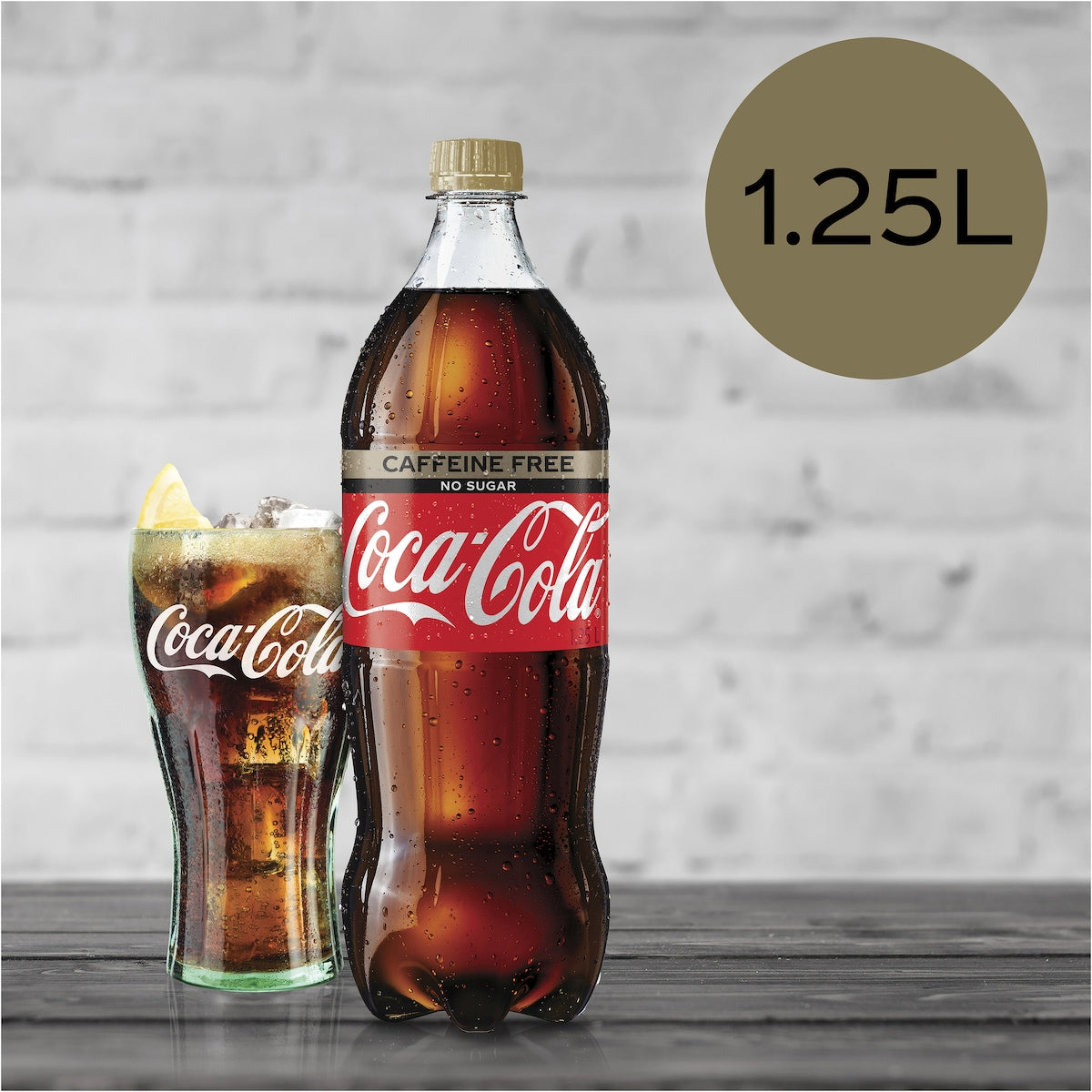 Coca-cola Caffeine Free Zero Sugar Soft Drink Bottle 1.25l