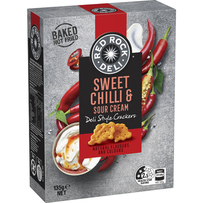 Red Rock Deli Style Crackers Sweet Chilli & Sour Cream 135g