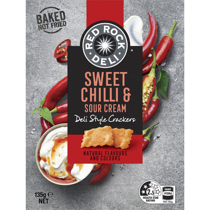 Red Rock Deli Style Crackers Sweet Chilli & Sour Cream 135g