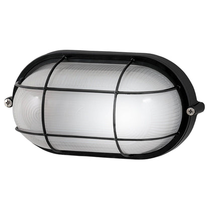 Arlec Black Oval Caged Bunker Light - 60W E27 - 210mm