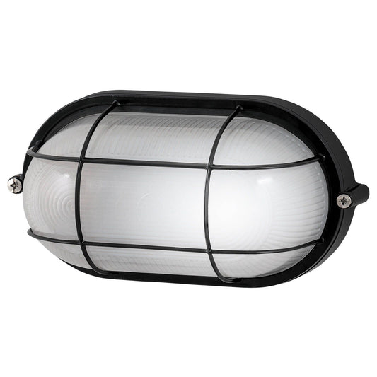 Arlec Black Oval Caged Bunker Light - 60W E27 - 210mm
