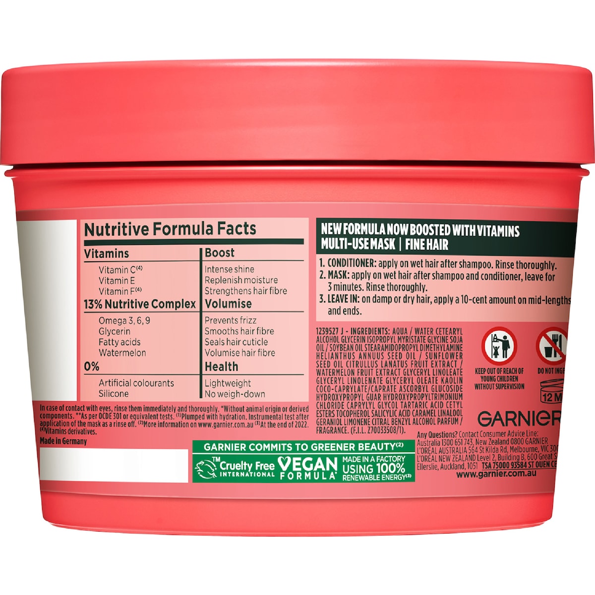Garnier Fructis Hair Food Watermelon Mask 390ml