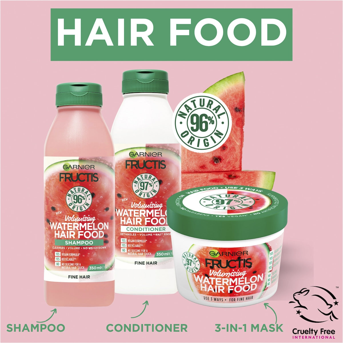 Garnier Fructis Hair Food Watermelon Mask 390ml