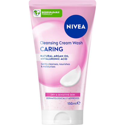 Nivea Caring Cleansing Cream Face Wash Dry & Sensitive Skin 150ml