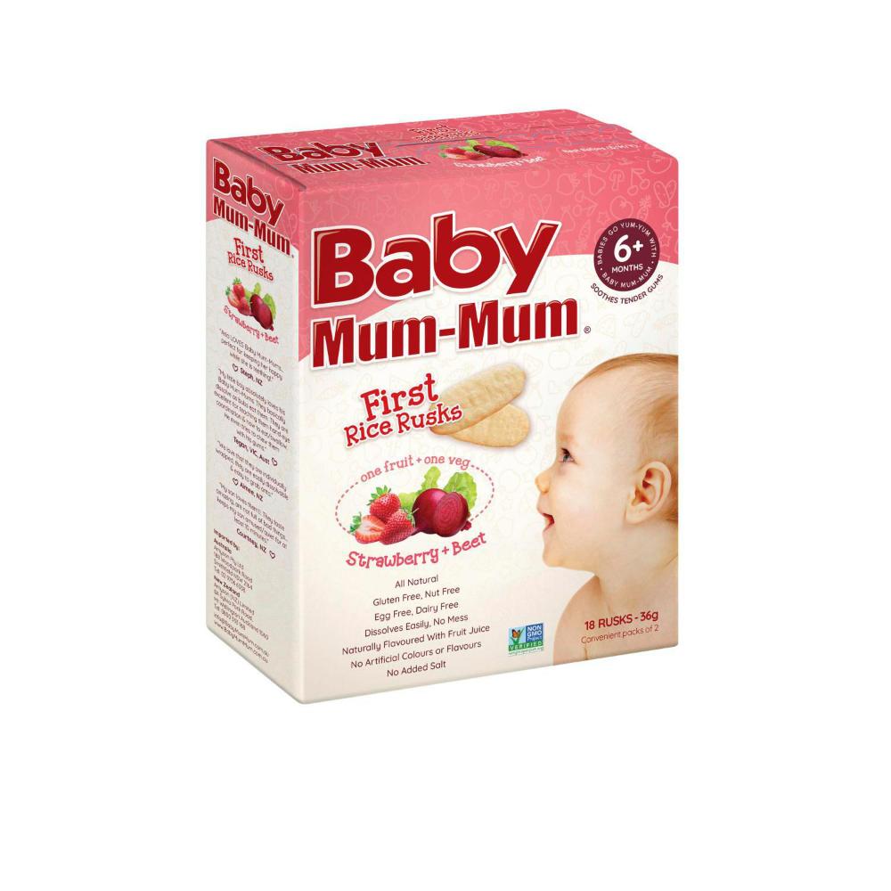 Baby Mum Mum Strawberry & Beet First Rice Rusks - 36g