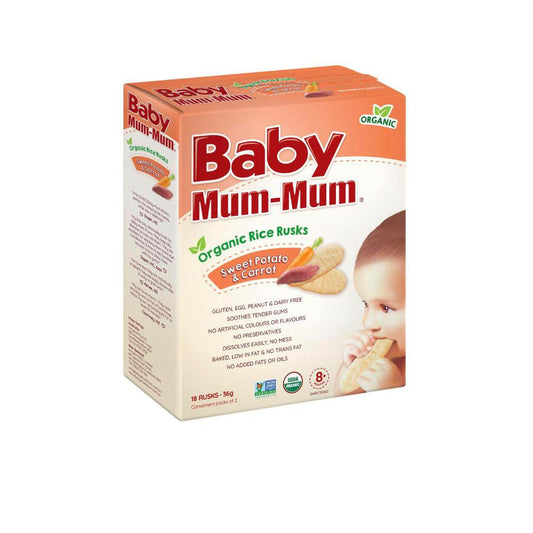 Baby Mum Mum Organic Sweet Potato & Carrot Rice Rusks - 36g