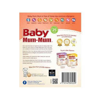 Baby Mum Mum Organic Sweet Potato & Carrot Rice Rusks - 36g