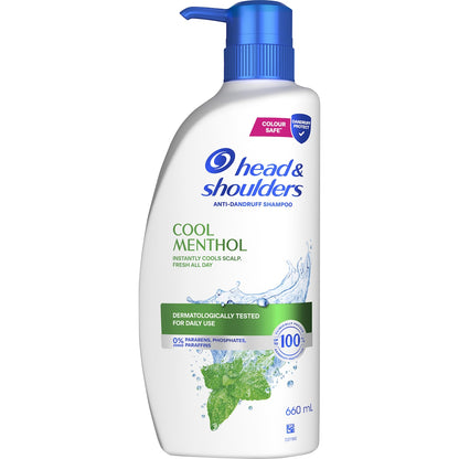 Head & Shoulders Cool Menthol Anti Dandruff Shampoo For Irritated Scalp 660ml