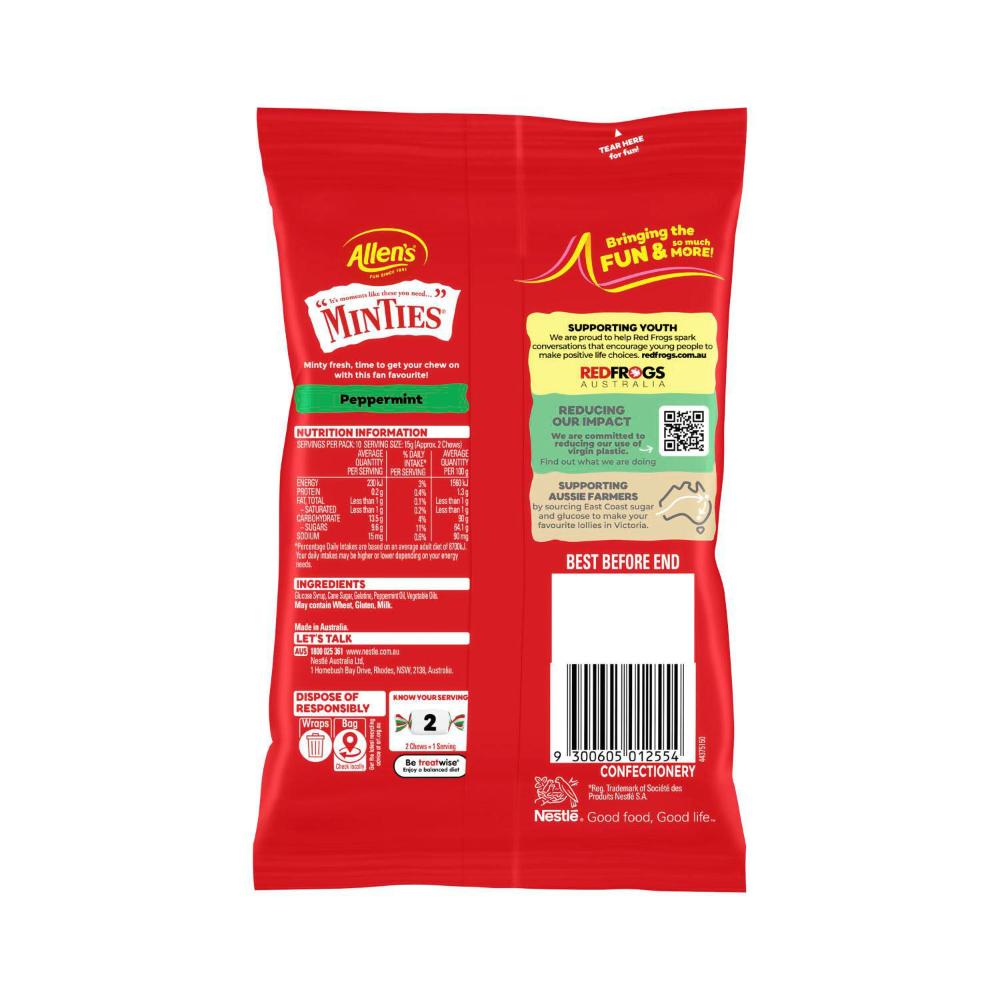 Allen's Lollies Minties Mint Chews Bag - 150g
