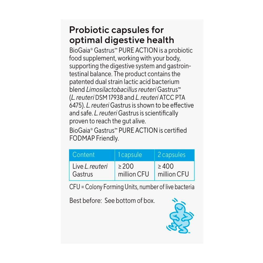 Biogaia Gastrus Pure Action Capsules - 30 Pack