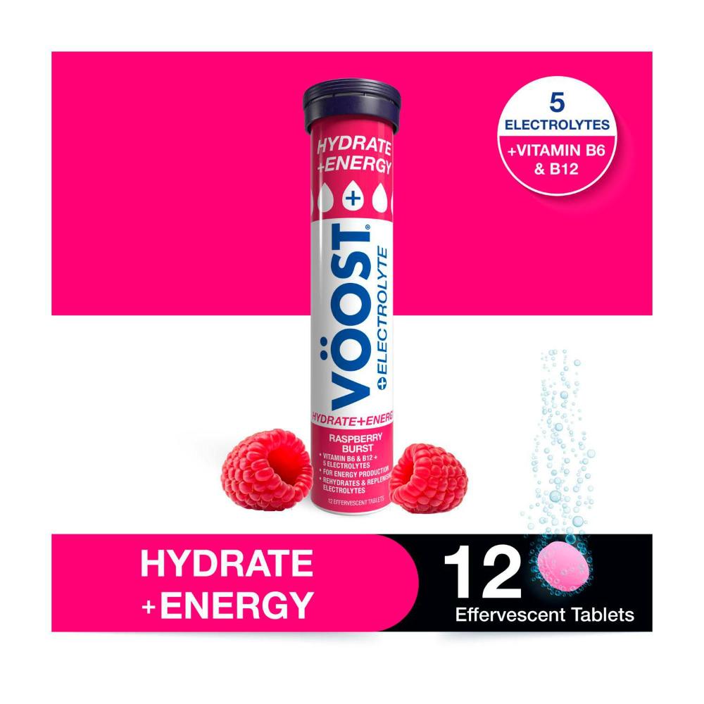Voost Effervescent Hydrate Raspberry Tablet - 12 Pack