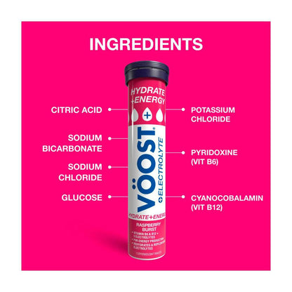 Voost Effervescent Hydrate + Energy Raspberry - 12 Pack