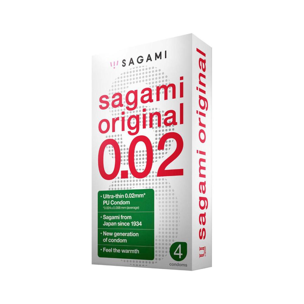 Sagami Original 0.02 Extra Thin Pu Condoms - 4 Pack