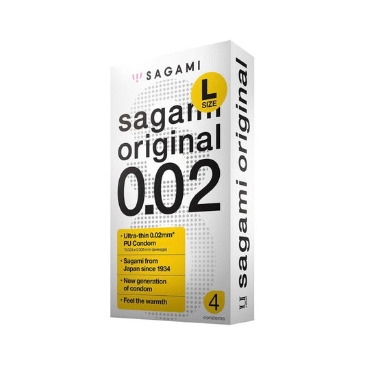 Sagami Original 0.02 L-size Extra Thin Pu Condoms - 4 Pack