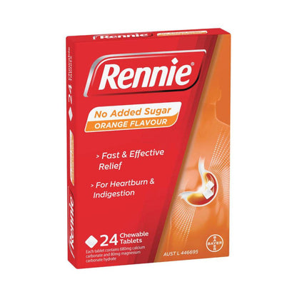 Rennie No Added Sugar Orange - 24 Pack