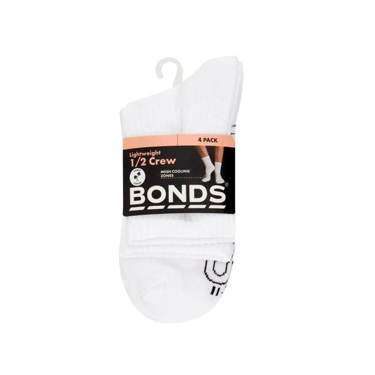 Bonds Womens Half Crew 8+ Socks - 4 Pack