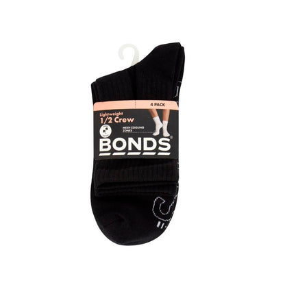 Bonds Womens Half Crew 8+ Socks - 4 Pack