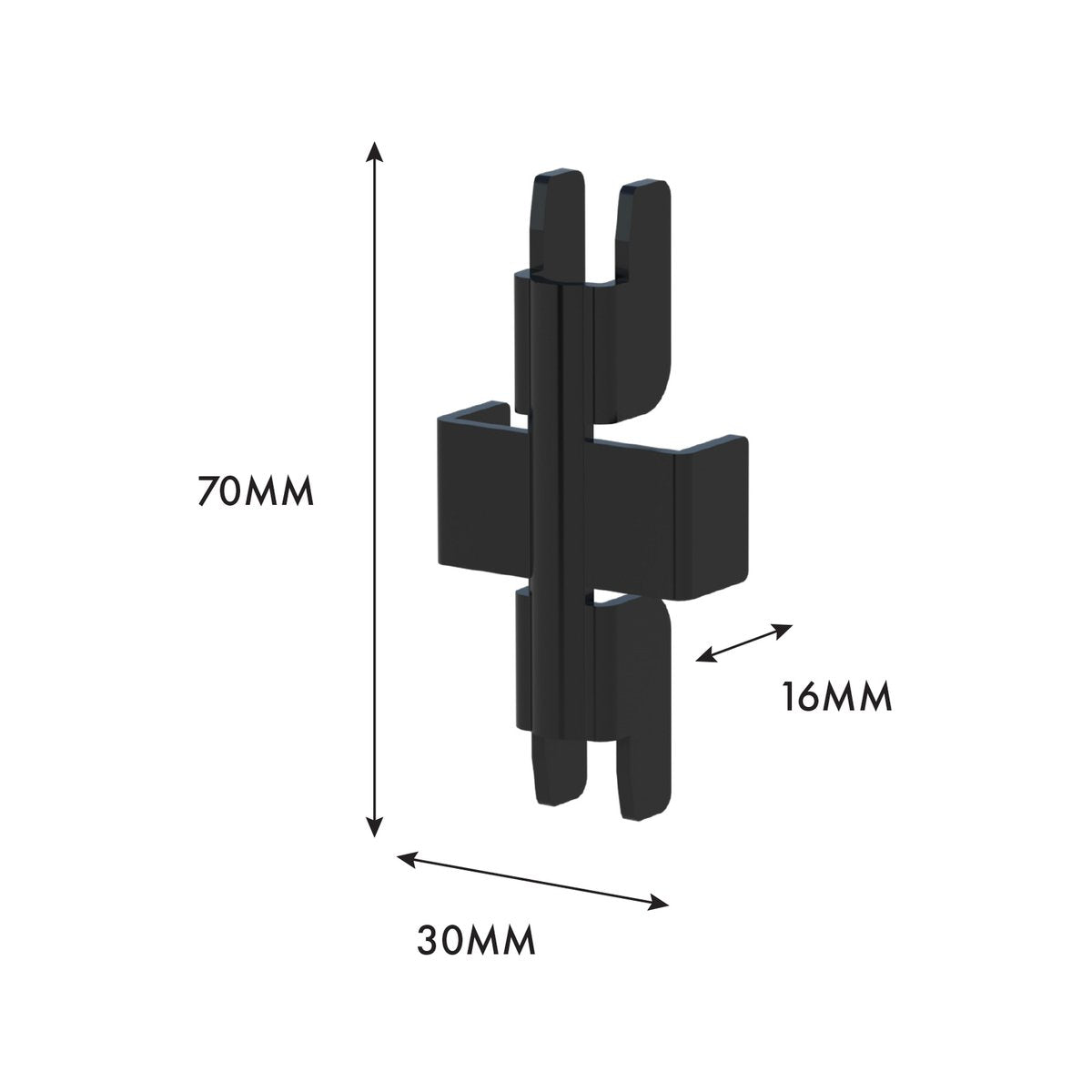 Flexi Storage Wall Strip Joiner 2 Pack Black Steel Easy Install
