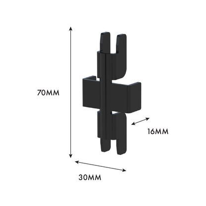 Flexi Storage Wall Strip Joiner 2 Pack Black Steel Easy Install