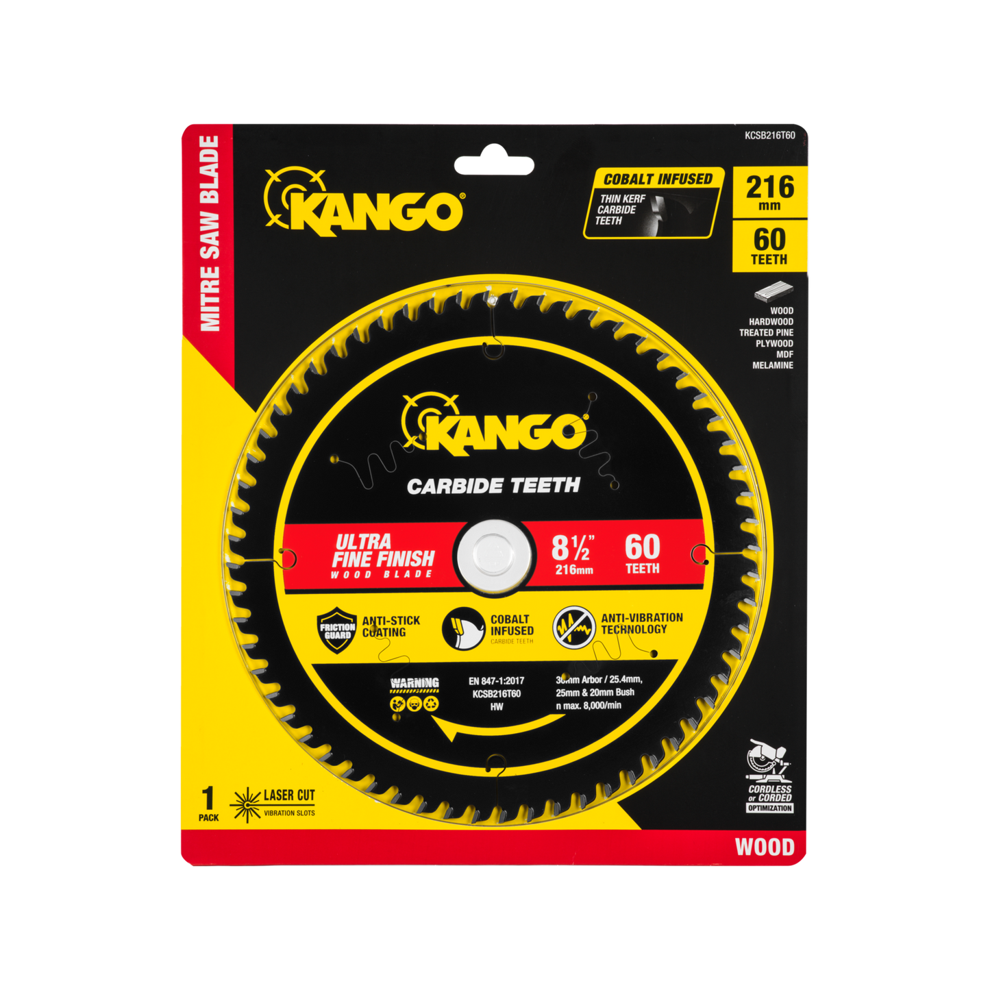 Kango Wood Mitre Saw Blade - 216mm - 60T