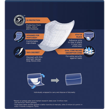 Tena Men Active Fit Absorbent Protector Level 3 Super 8 Pack