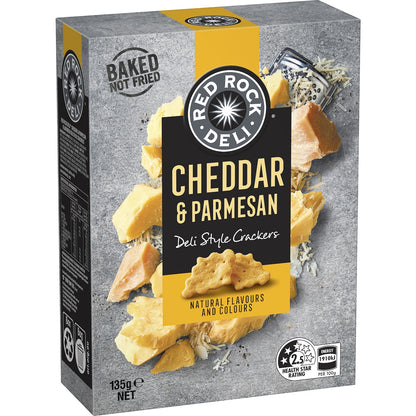 Red Rock Deli Style Crackers Cheddar & Parmesan 135g