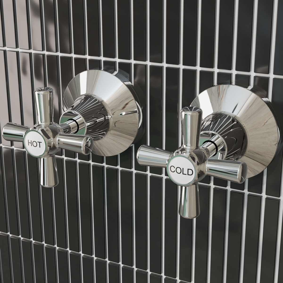 Ezyfix Classic Wall Tap Assemblies - 190mm - Brass - Chrome Finish