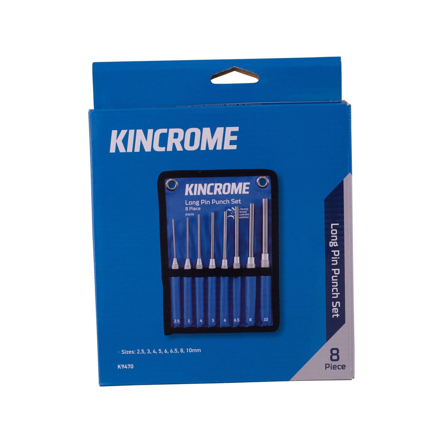 Kincrome Long Pin Punch Set - 8 Piece - 171 x 230mm