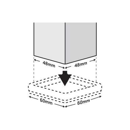 Surface Gard Brown Square Carpet Base Castor Cups - 48mm - 4 Pack