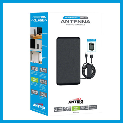 Antsig Indoor Antenna - 130 x 248mm - Black