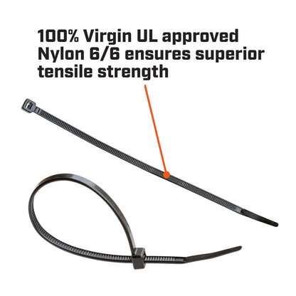 Crescent Black Cable Ties - 200 x 4.6mm - 100 Pack