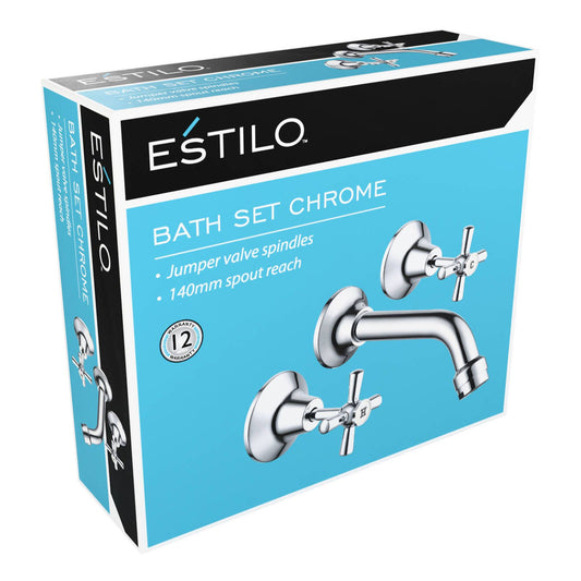 Estilo Bath Set Chrome - Jumper Valve Spindle, 140mm Spout reach