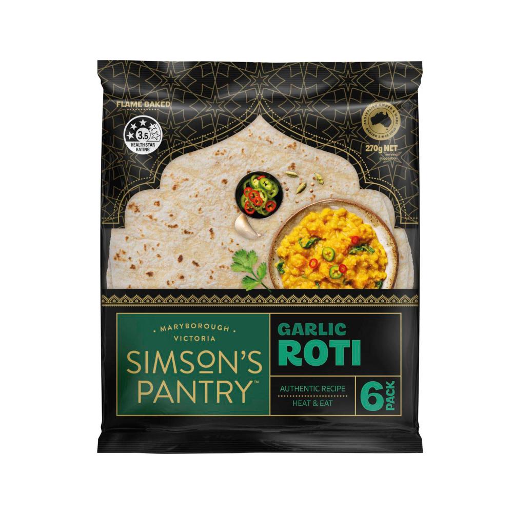 Simson's Pantry Garlic Roti - 270g