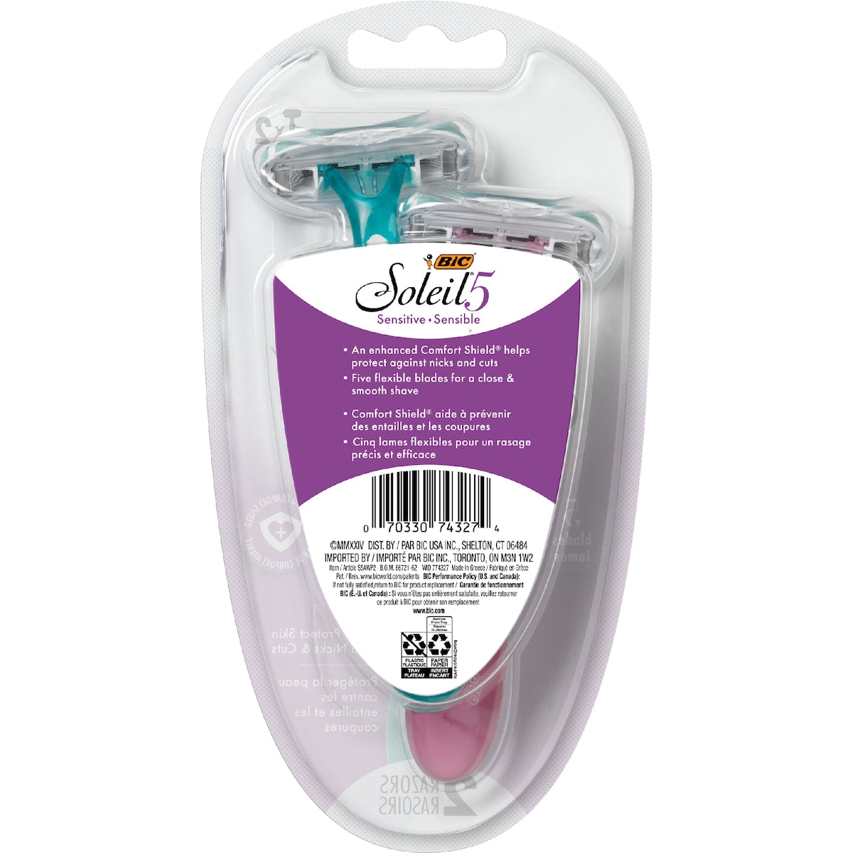 Bic Soleil Sensitive Advanced Disposable Razors 2 Pack