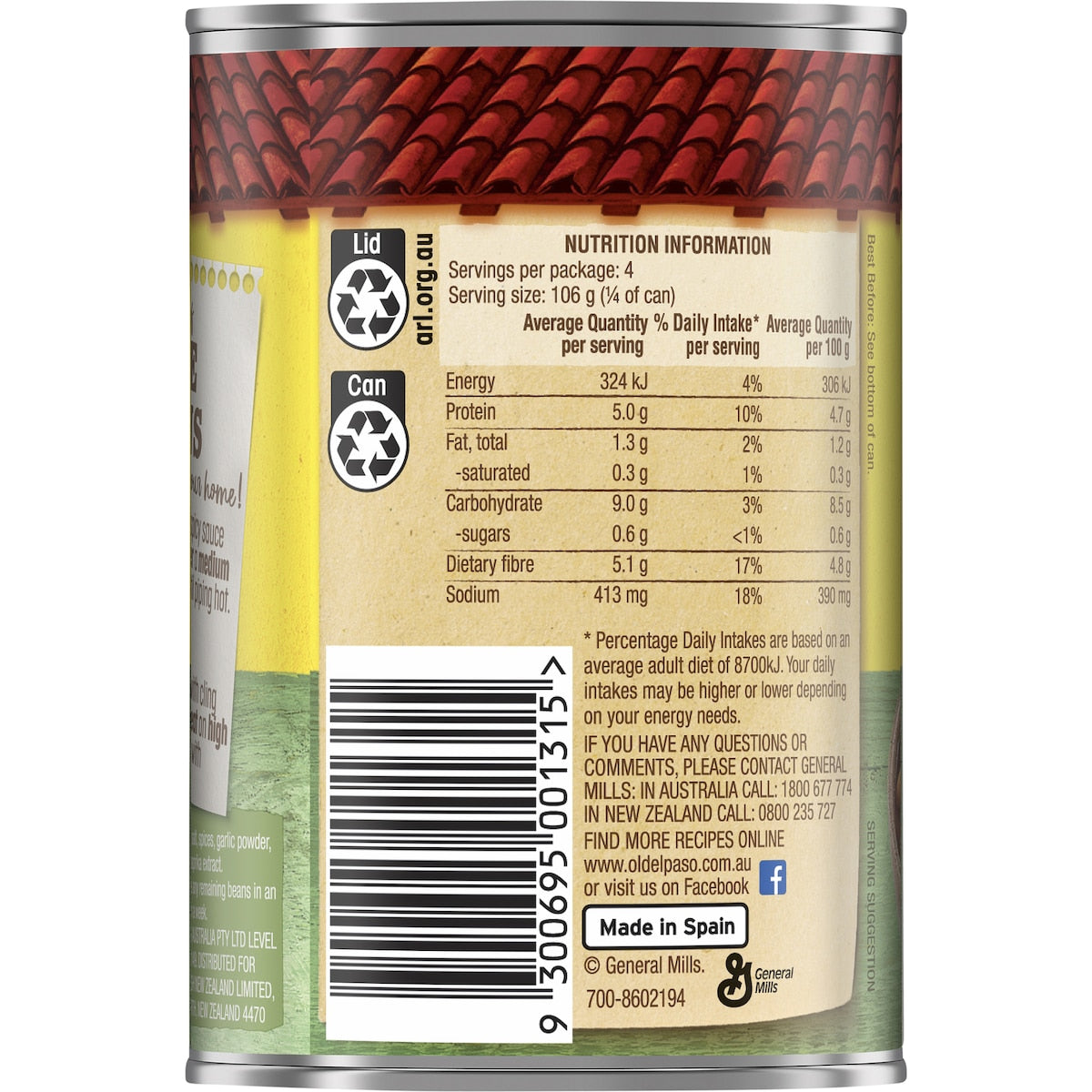 Old El Paso Mexe Beans 425g