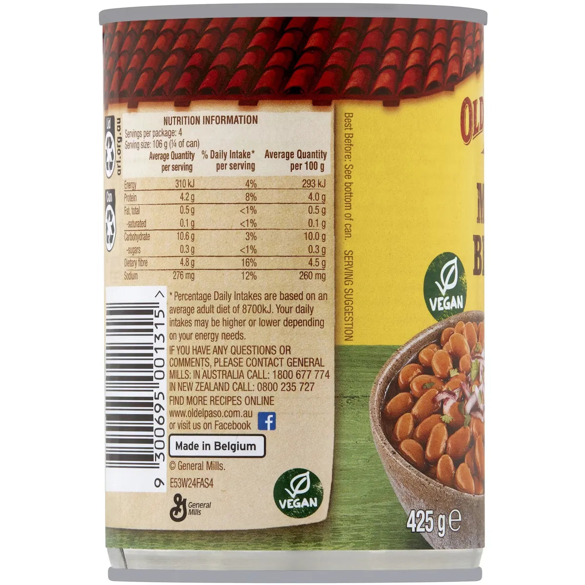 Old El Paso Mexe Beans Mild 425g