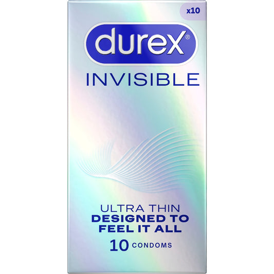 Durex Invisible Ultra Thin Regular Fit Condoms 10 Pack