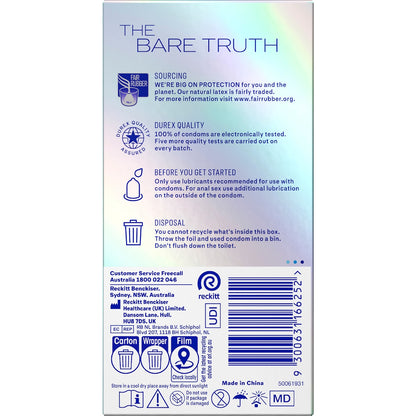 Durex Invisible Ultra Thin Regular Fit Condoms 10 Pack