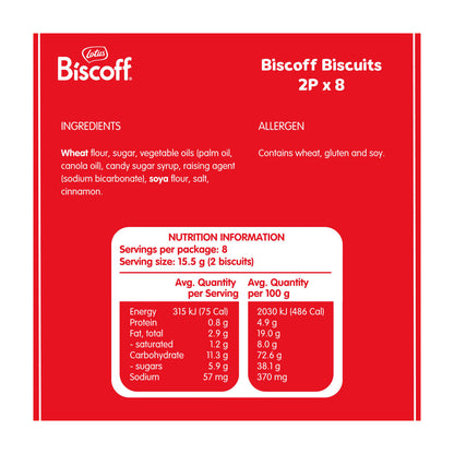 Lotus Biscoff Biscuits 8x2 Pack - 124g