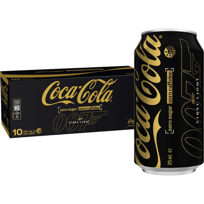 Coca-cola Caffeine Free Zero Sugar Soft Drink Cans 375ml X 10 Pack