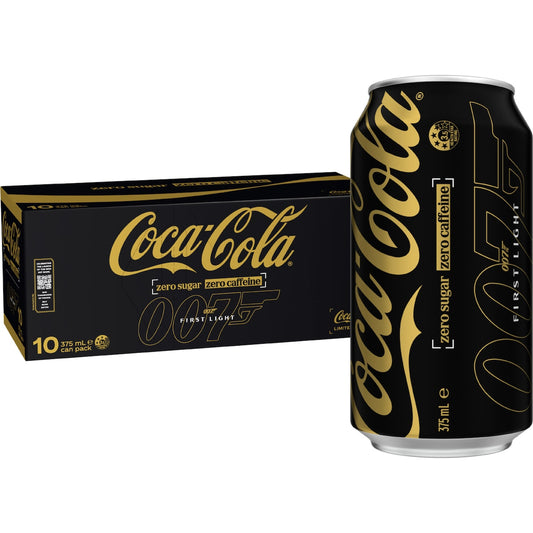 Coca-cola Caffeine Free Zero Sugar Soft Drink Cans 375ml X 10 Pack
