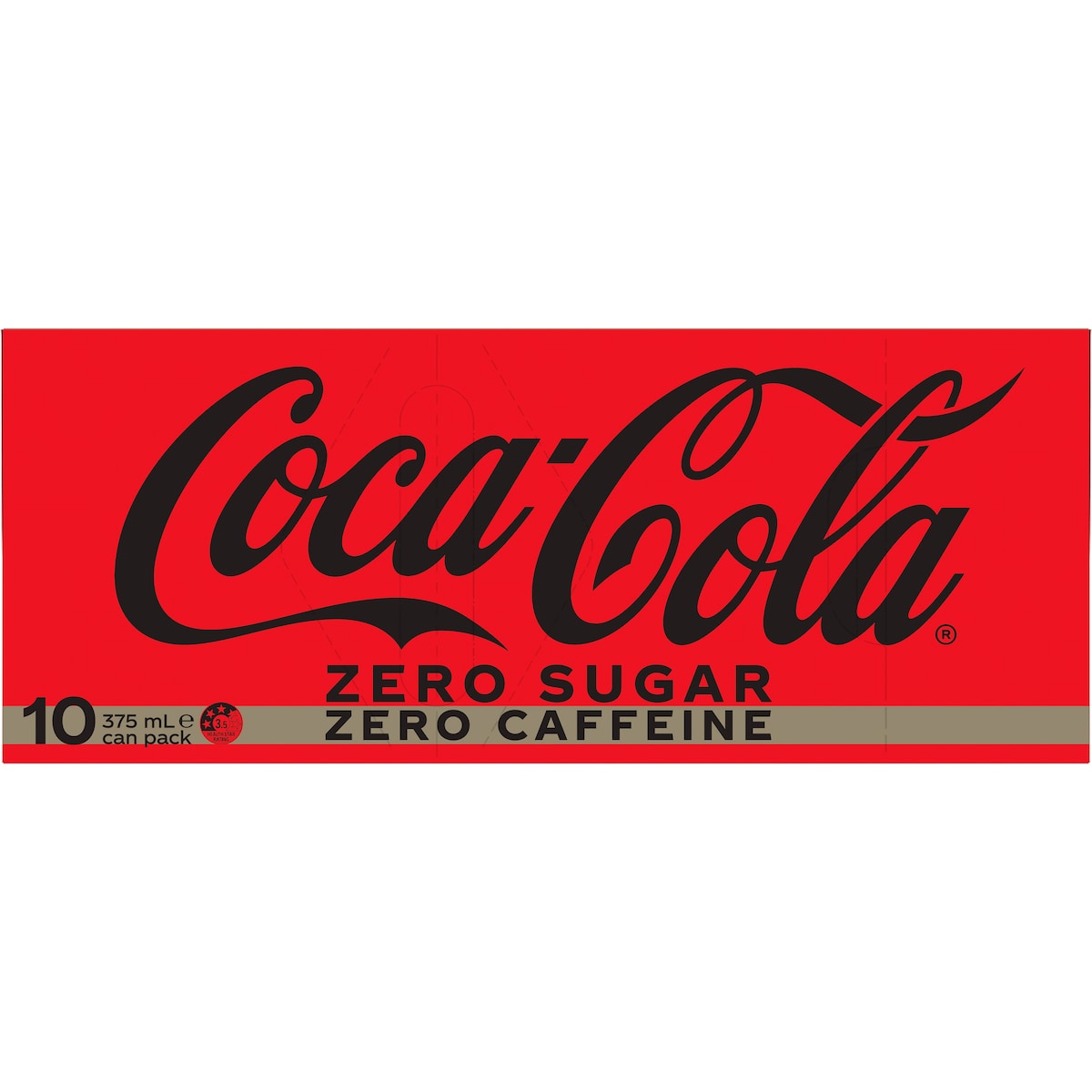 Coca-cola Caffeine Free Zero Sugar Soft Drink Cans 375ml X 10 Pack