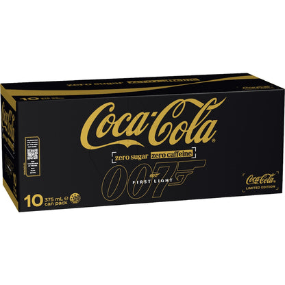 Coca-cola Caffeine Free Zero Sugar Soft Drink Cans 375ml X 10 Pack