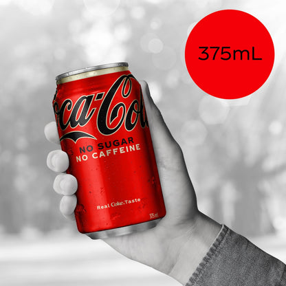 Coca-cola Caffeine Free Zero Sugar Soft Drink Cans 375ml X 10 Pack