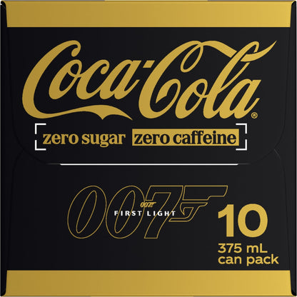 Coca-cola Caffeine Free Zero Sugar Soft Drink Cans 375ml X 10 Pack