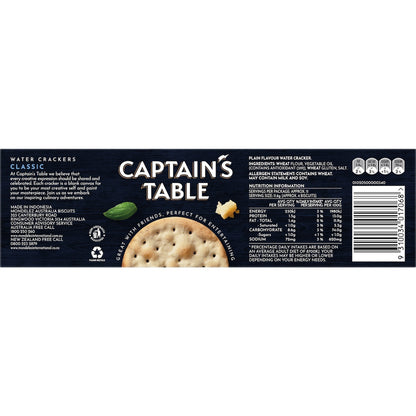 Captains Table Classic Water Crackers 125g