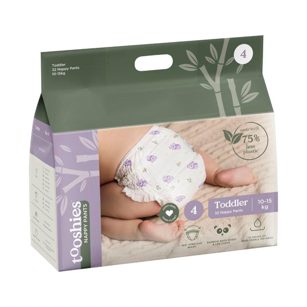 Tooshies Eco Nappy Pants Size 4 Toddler - 32 Pack