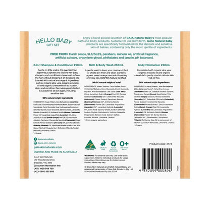 Gaia Natural Baby Hello Baby Gift Set 3x250ml - 3 Pack