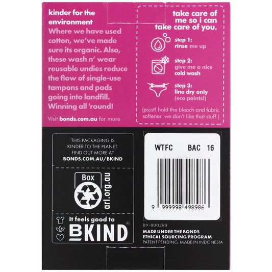 Bonds Bloody Comfy Brief Heavy 18 Period Care Reusable Underwear Each