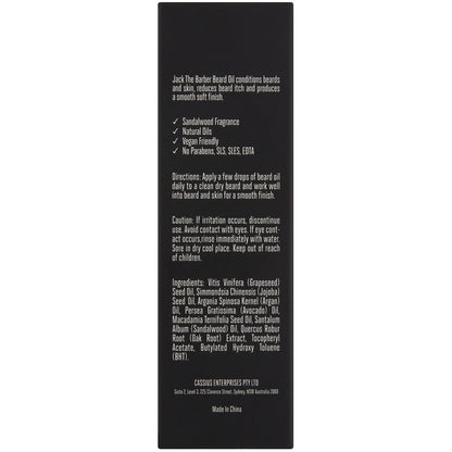 Jack The Barber Nourishing Beard Oil 30ml